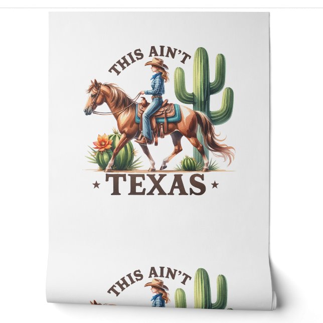 This Ain't Texas Cowgirl Horse Wallpaper (Unrolling)