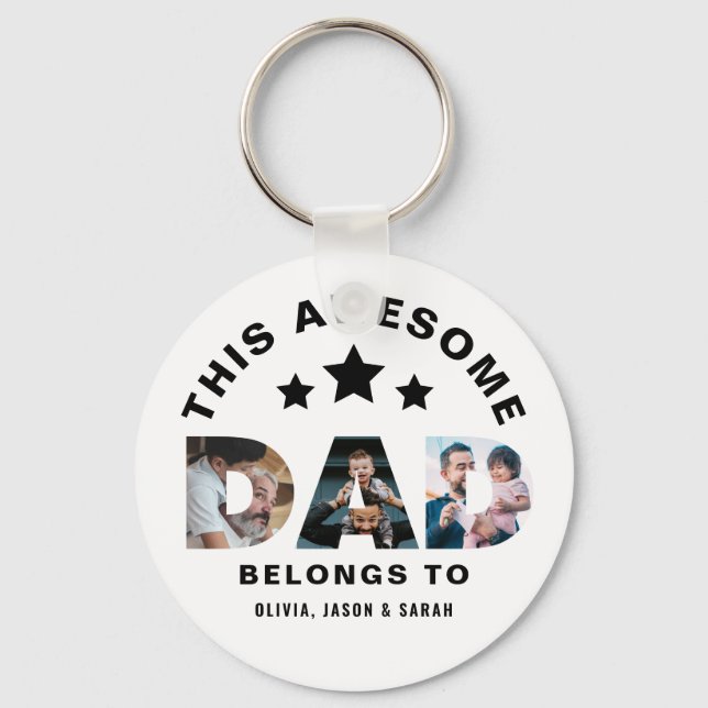 This Awesome Dad Belongs to Father's Day Photo Keychain (Front)