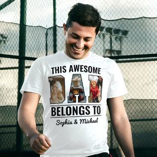 This Awesome Dad Personalized Photo and Kids Name T-Shirt
