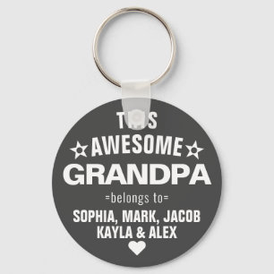 This Awesome Grandpa Belongs To Father's Day Grey Keychain