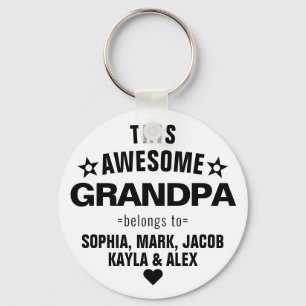 This Awesome Grandpa Belongs To Father's Day Keychain
