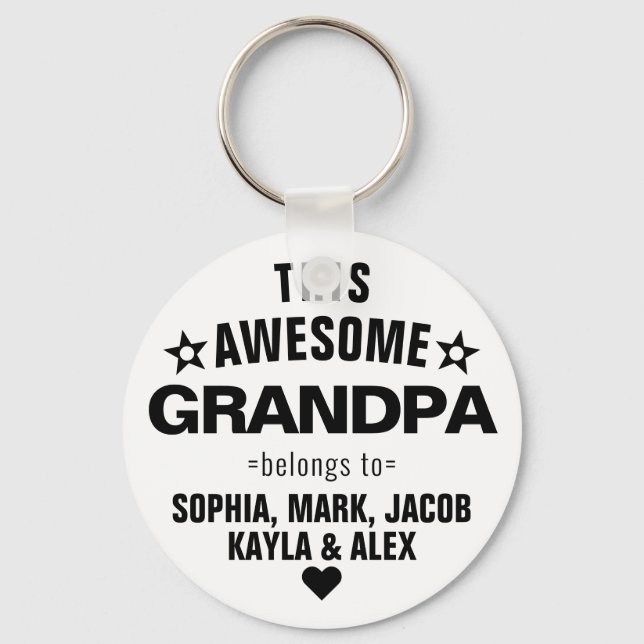 This Awesome Grandpa Belongs To Father's Day Keychain (Front)