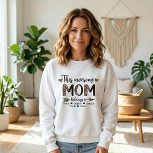This Awesome Mom Bold Leopard Mama Style Sweatshirt