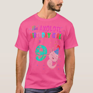 This Axolotl Girl Is Age 9 Amphibian Salamander T-Shirt