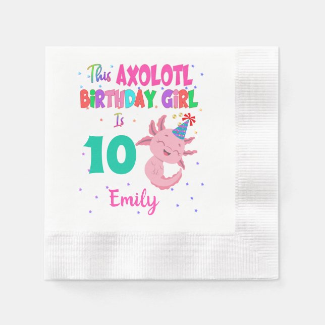 This Axolotl Girl is Amphibian Salamander  Napkin (Front)
