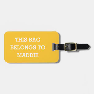This Bag Belongs to Name Personalized Luggage Tag