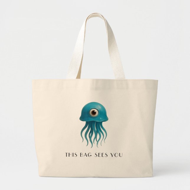 This Bag Sees You – Cyclops Jellyfish Tote Bag (Front)