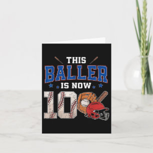 This Baller Is Now 10 Years Old Baseball 10th Birt Card