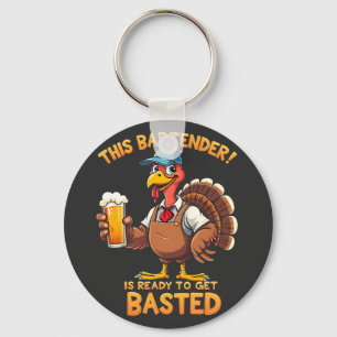 This bartender is ready to get blasted keychain