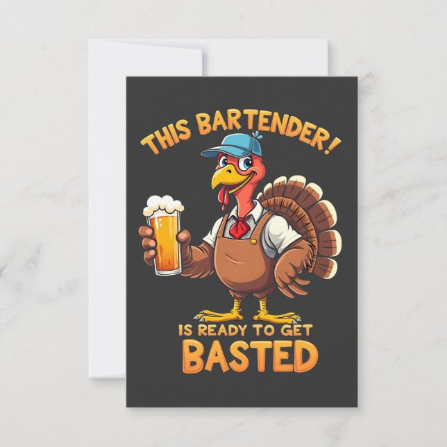 This bartender is ready to get blasted thank you card (Front)