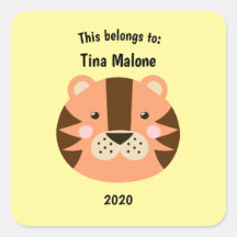 This Belongs to Back to School Tiger Face Yellow