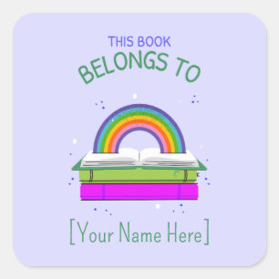 This Belongs to Bookplates Rainbow Book Labels