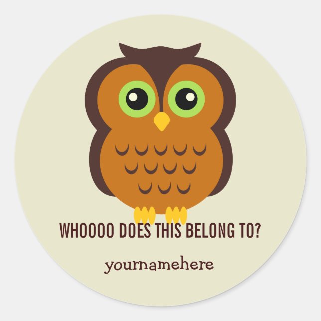 THIS BELONGS TO CLASSIC ROUND STICKER (Front)