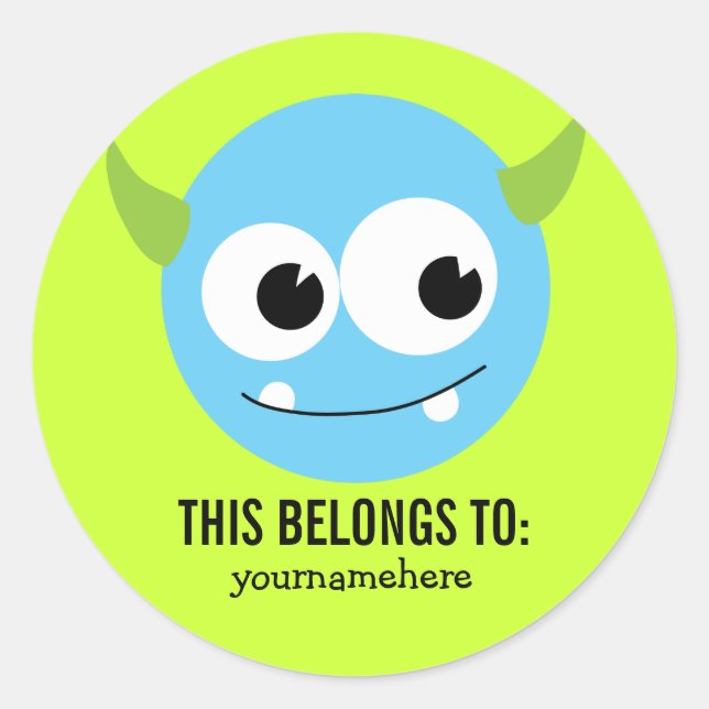 THIS BELONGS TO CLASSIC ROUND STICKER (Front)