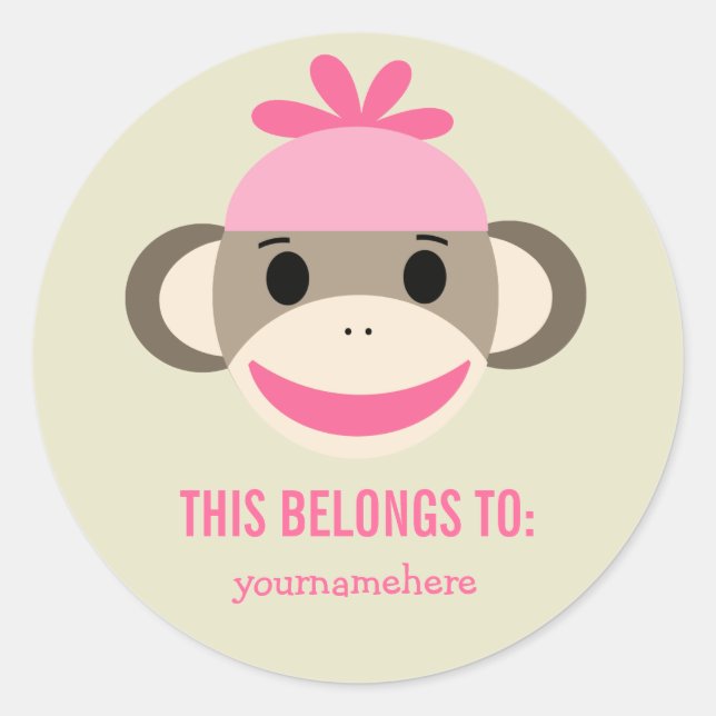 THIS BELONGS TO CLASSIC ROUND STICKER (Front)