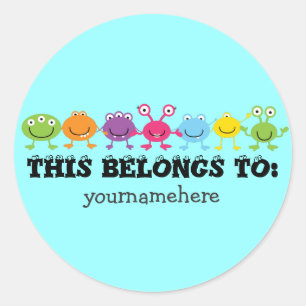 THIS BELONGS TO Cute Alien Stickers