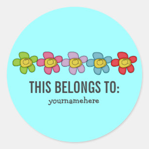 THIS BELONGS TO Cute Doodle Flower Stickers
