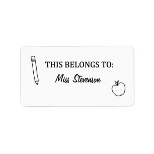 This Belongs to Labels, Teachers Stickers, Library Label