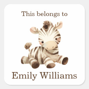 This Belongs to Name Tag Back to School Zebra