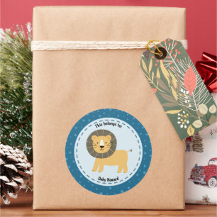 This Belongs to Name Tag Cute Lion Zoo Animals