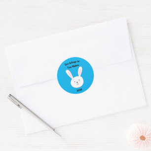 This Belongs to School Blue Adorable Bunny Rabbit Classic Round Sticker