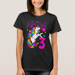 This Birthday Princess Is 3 3rd Party Girl Unicorn T-Shirt