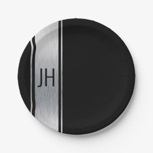 This black & white nobleman bachelor party paper p plate