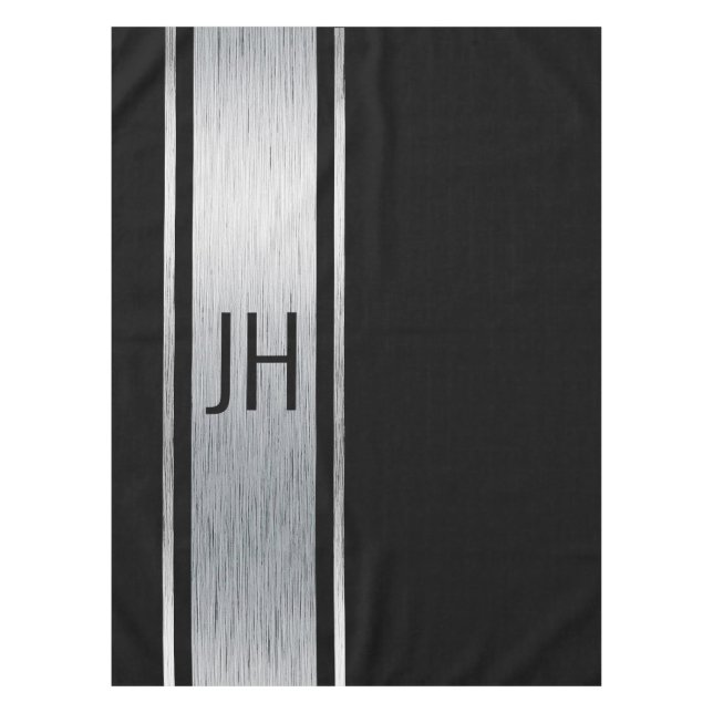 This black & white nobleman bachelor party tablecloth (Front)