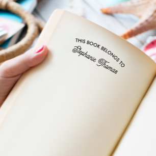 This Book Belongs To ADD YOUR NAME CURSIVE FONT Self-inking Stamp