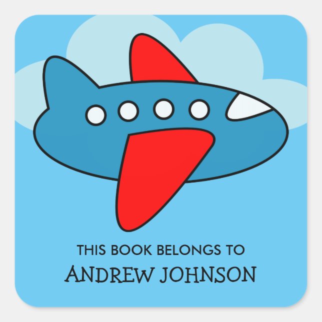 This book belongs to airplane bookplate stickers (Front)