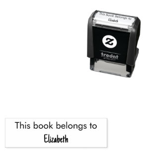 This Book Belongs To and Owner's Name Self-inking Stamp