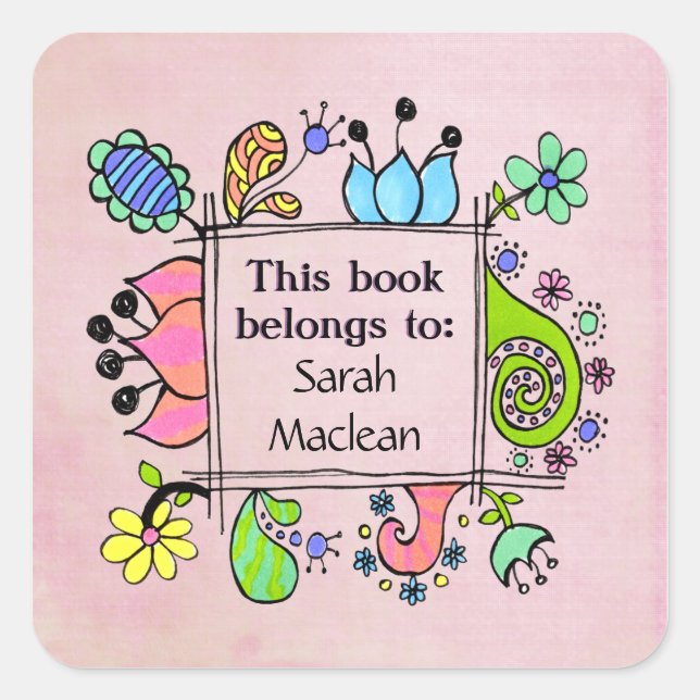This Book Belongs To Book Name Plate Label Sticker (Front)
