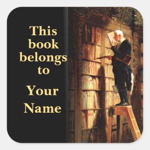 This Book Belongs To Bookplate Sticker Library Man