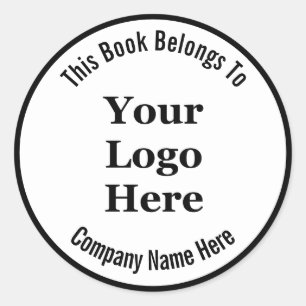 This Book Belongs To Company Name Your Logo Here Classic Round Sticker