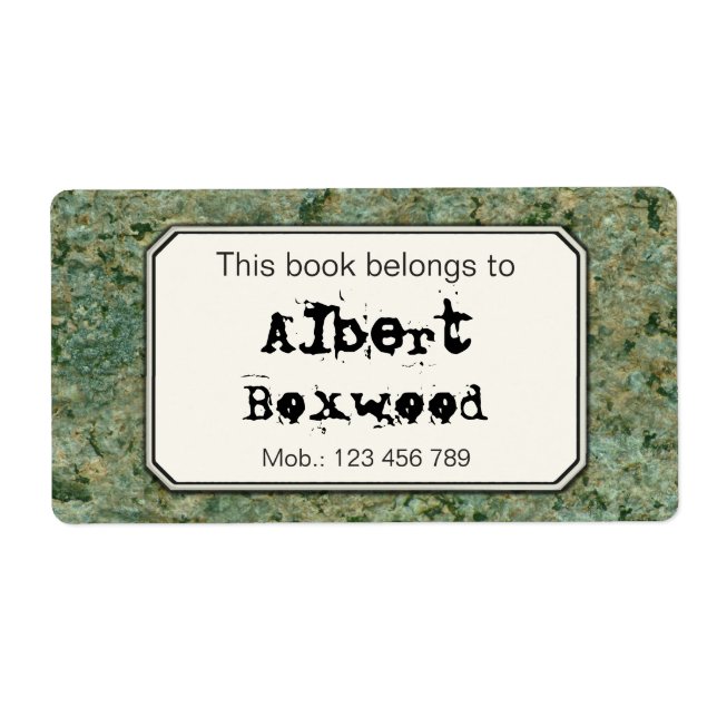 This Book Belongs To Custom Name Rock Texture (Front)