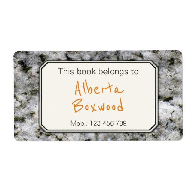 This Book Belongs To Custom Name Rock Texture (Front)