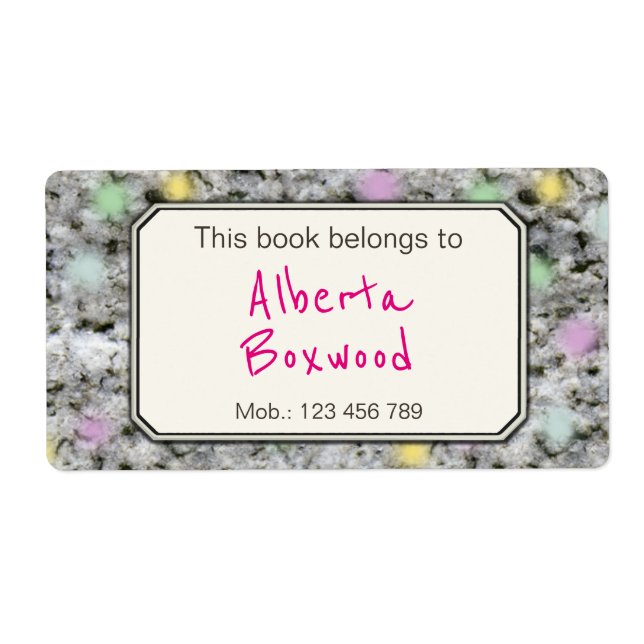 This Book Belongs To Custom Name Rock Texture (Front)