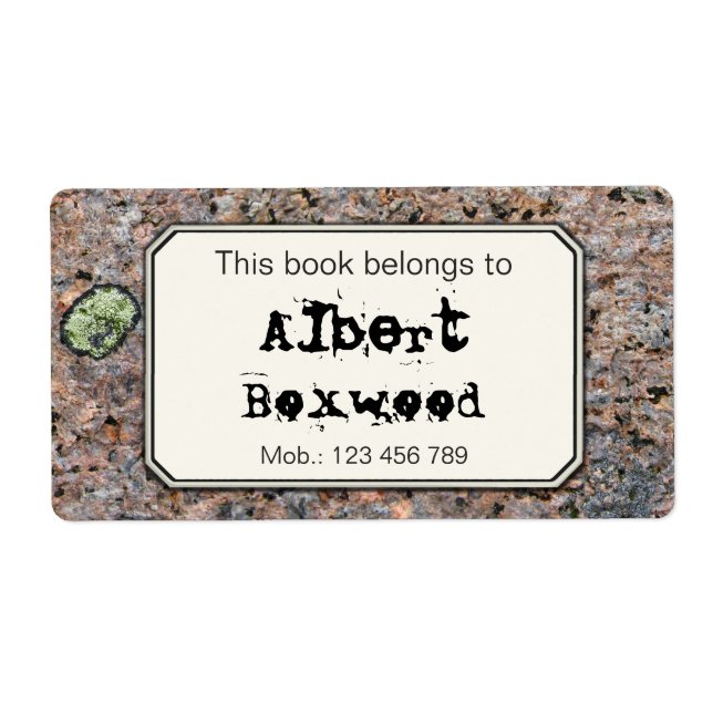 This Book Belongs To Custom Name Rock Texture (Front)