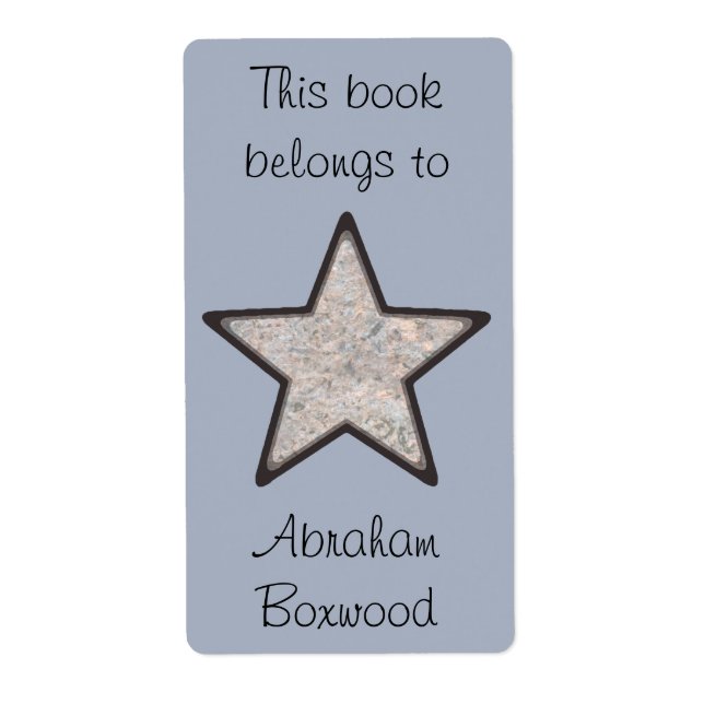 This Book Belongs To Custom Name Rock Texture Star (Front)