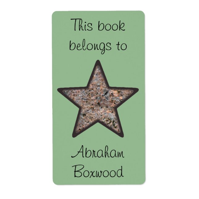 This Book Belongs To Custom Name Rock Texture Star (Front)