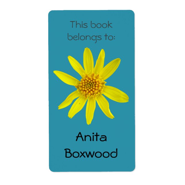 This Book Belongs To Custom Name Yellow Flower (Front)