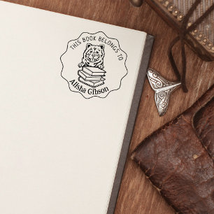 This Book Belongs To, Cute Chow Chow Rubber Stamp
