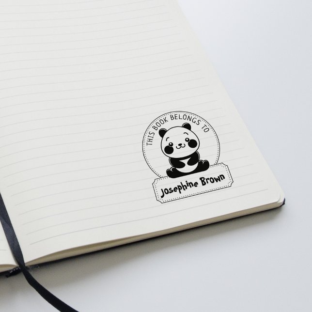 This Book Belongs To, Cute Panda, Child Book  Rubber Stamp (Creator Uploaded)