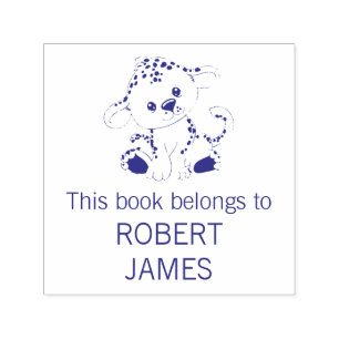 This Book Belongs To Cute Personalized Leopard Self-inking Stamp