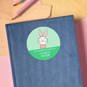 This book belongs to Cute rabbit kids Classic Round Sticker