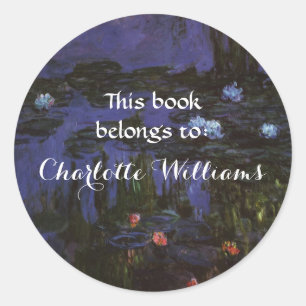 This Book Belongs To ... Fine Art Bookplates Classic Round Sticker