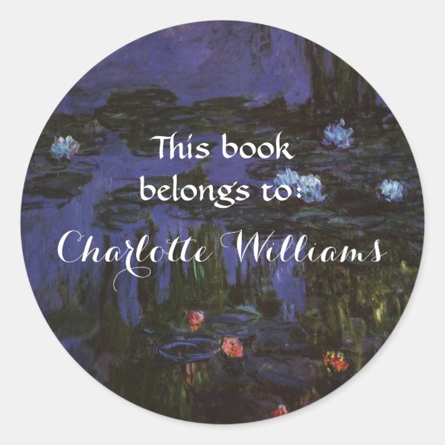 This Book Belongs To ... Fine Art Bookplates Classic Round Sticker (Front)