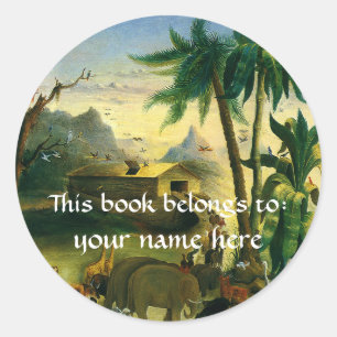 This Book Belongs To ... Fine Art Bookplates Classic Round Sticker