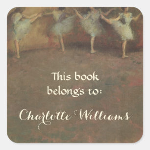 This Book Belongs To ... Fine Art Bookplates Square Sticker