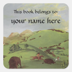 This Book Belongs To ... Fine Art Bookplates Square Sticker
